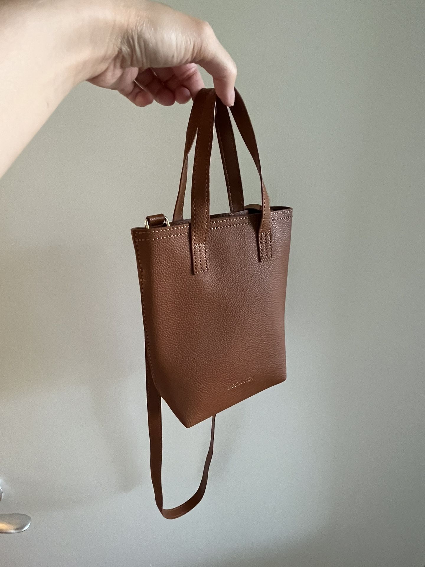 PU Leather Crossbody Mini Purse Brown