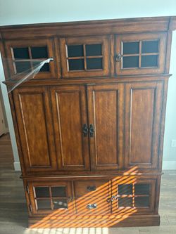 Large Wood TV Armoire Entertainment Cabinet