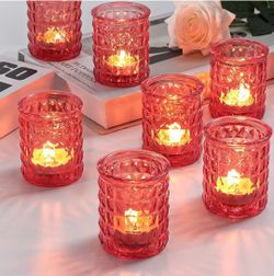 New Votive Candle Holders Set of 12, Glass Tealight Candle Holders, Mercury Glass Candle Holder Bulk for Wedding Decor, Party Centerpiece, Christmas D