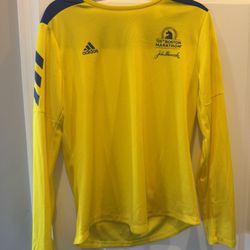 Adidas 125th Boston Marathon 2021 Women’s Large Long Sleeve Shirt Yellow Running