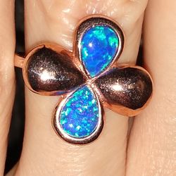 Very Lovely 🆕 Rose Gold Fire Opal Ring! 💍🔥