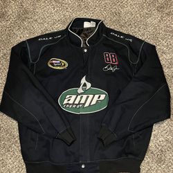 Vintage NASCAR Dale Earnhardt Jr. Racing Jacket AMP Energy #88 Size 2xl Black Y2K