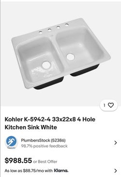 Kohler Brookfield Cast Iron Double Kitchen Sink