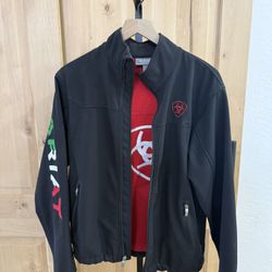 Ariat Men's Logo New Team Mexico Black Softshell Jacket 
