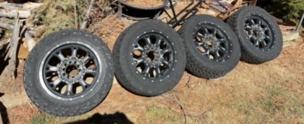 Set of 4 Truck Wheels with All-Terrain Tires