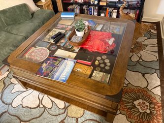 Beautiful Wooden and Glass Display Coffee Table