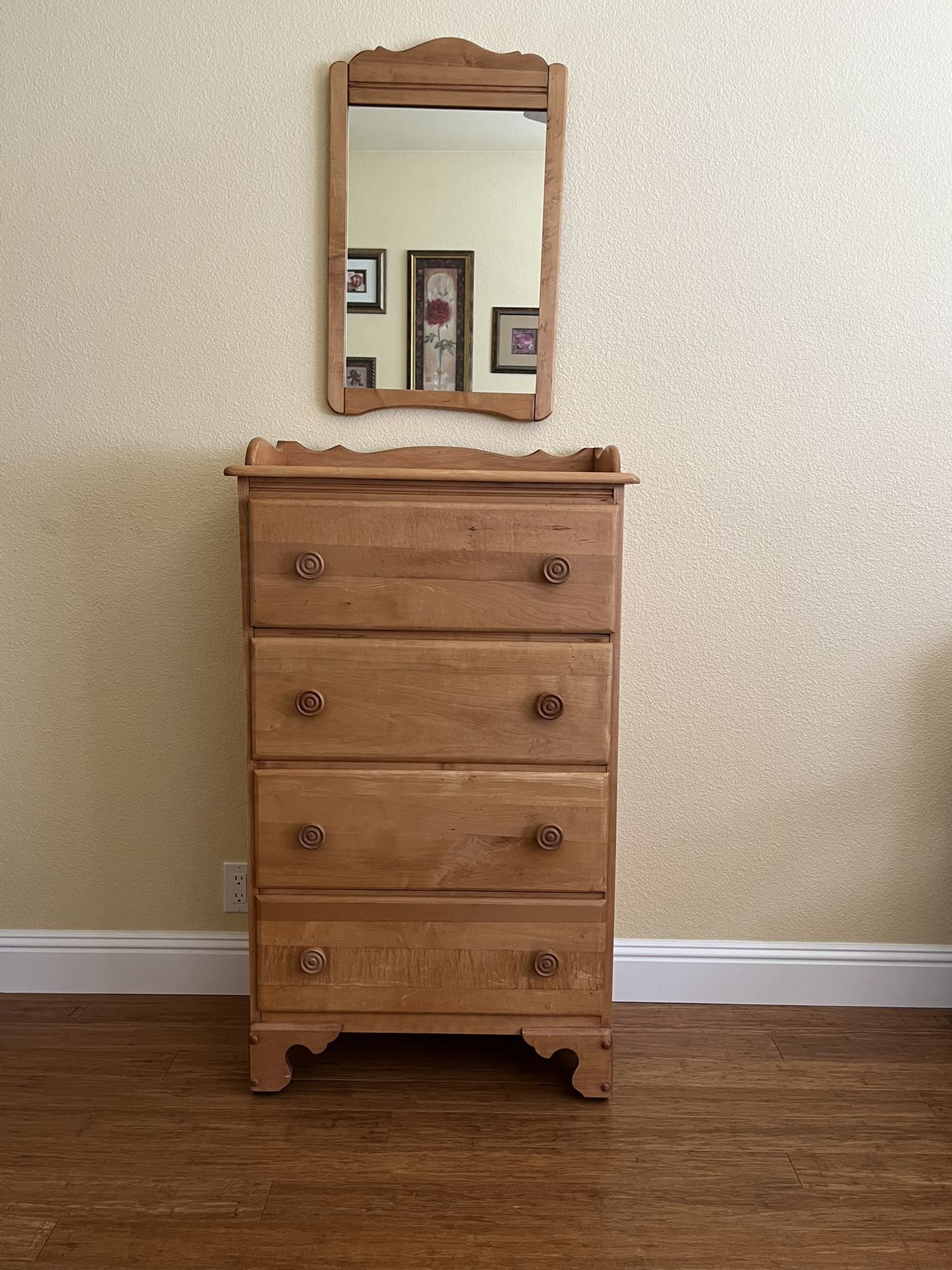 Vintage Antique Solid Maple Bedroom Set