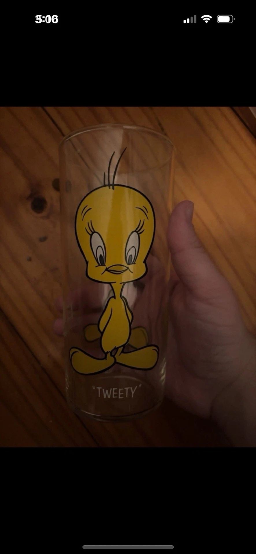 Tweety Bird Glass Cup Pepsi 