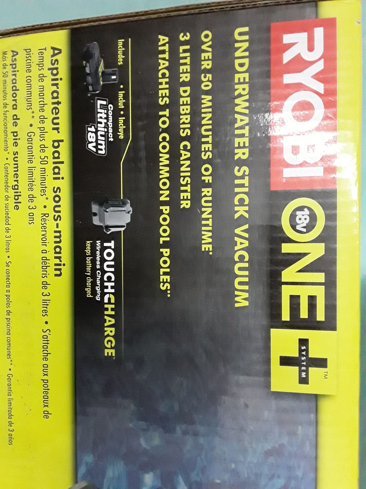 RYOBI 18Volt ONE+ LithiumIon Cordless Underwater Stick Pool Vacuum