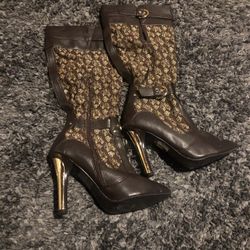 Brown/Gold Baby Phat Boots Size 7