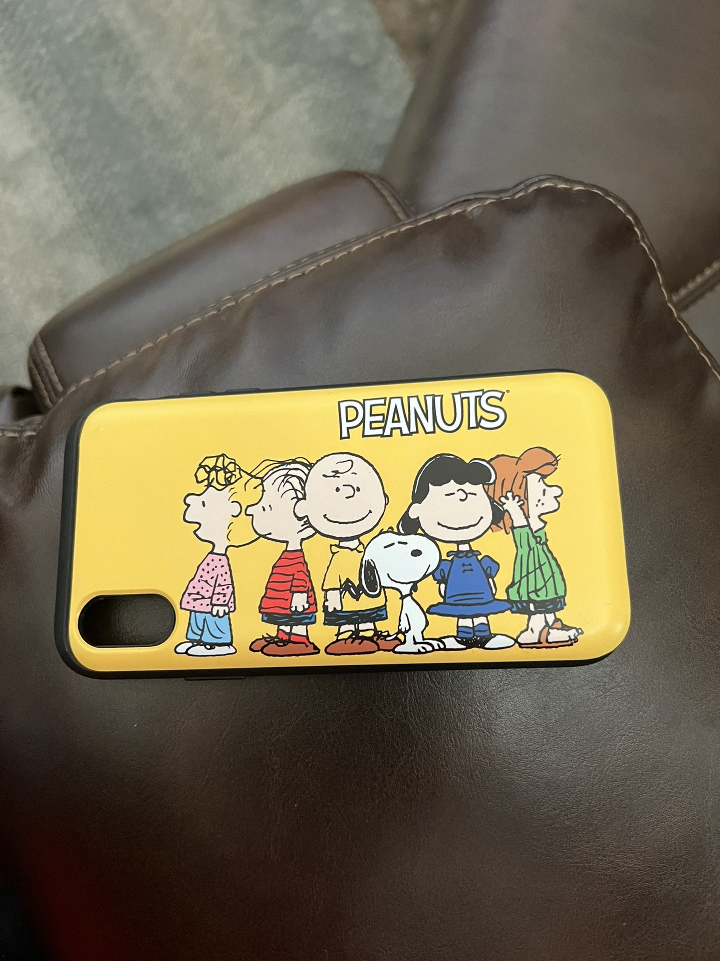 Peanuts Iphone X Phone Cover With Credit Card Holder (holds Up To 2 Credit Cards)