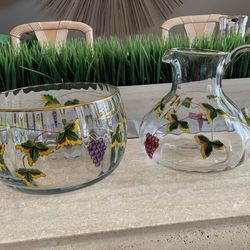 NEW UNUSED Handcrafted Bowl & Pitcher