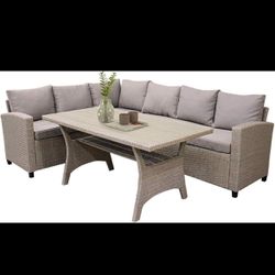 New Patio Furniture Sets, 3 Piece Outdoor Patio Dining Table Set, PE Rattan Wicker