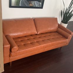 Aeon Furniture Sofa - Carmel Finishes- Real Leather Couch