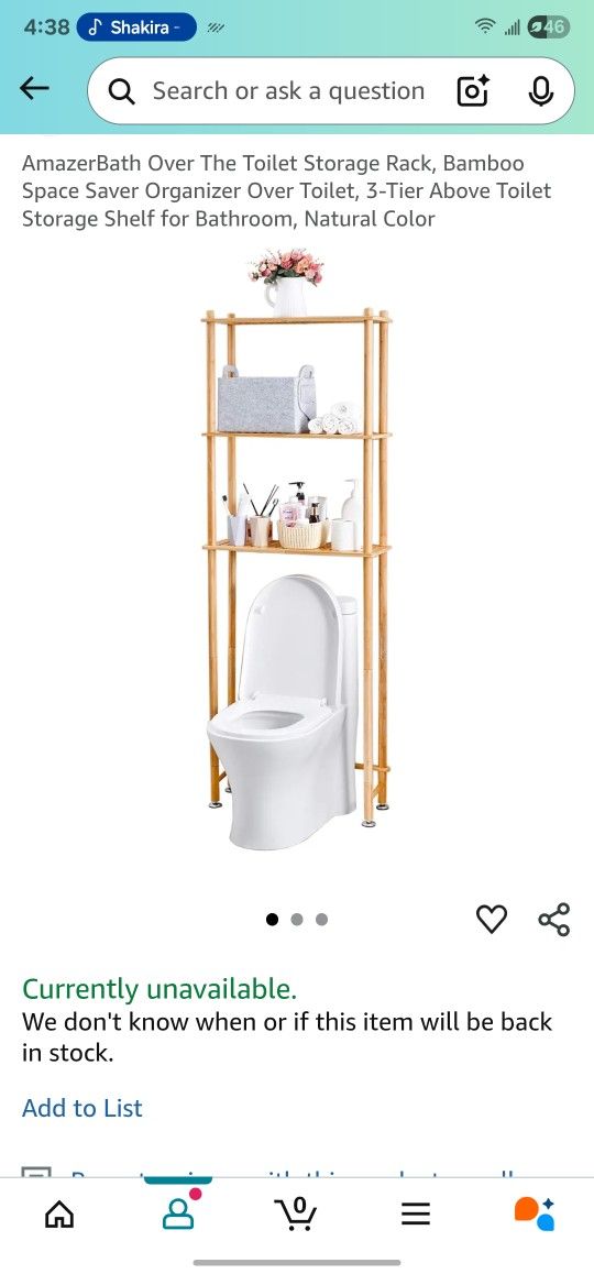 Over The Toilet Storage Rack