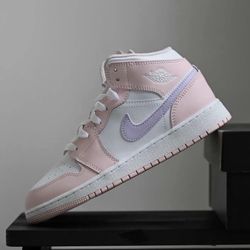 Nike Air Jordan’s 1 Mid Pink Wash Violet Frost White