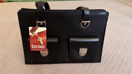 Black Leather hand bag by Jack Georges