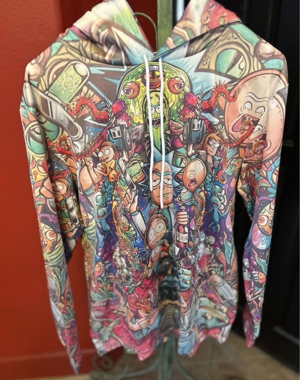 New Rick and Morty hooded sweatshirt size S  ( Runs Big) 