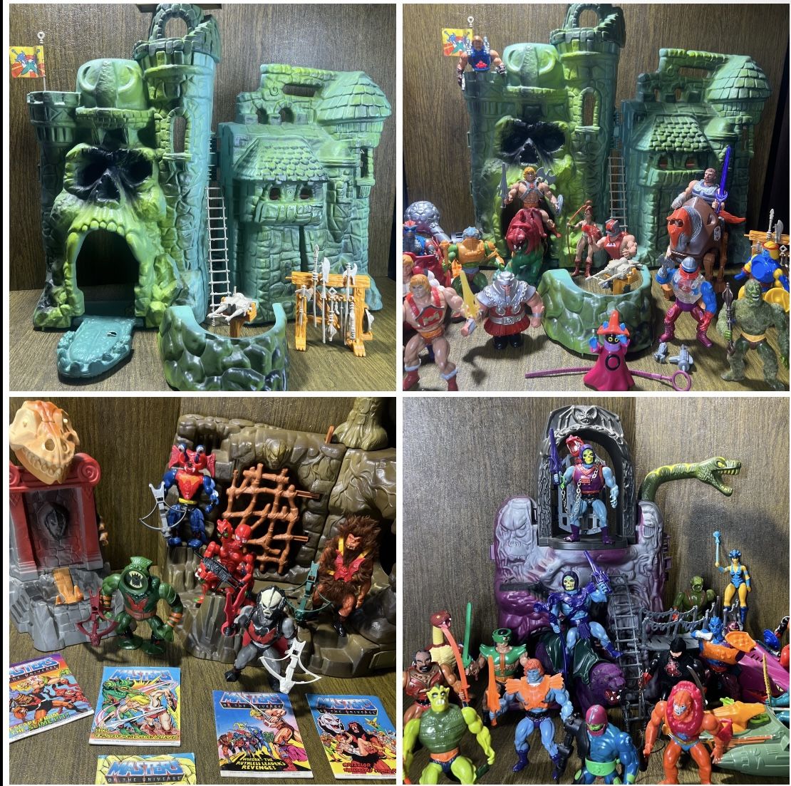 Original 80’s Mattel HE-MAN MASTERS OF THE UNIVERSE Collection / Skeletor, Hordak, Castle GreySkull, Snake Mountain / 100% Authentic!! VINTAGE TOYS