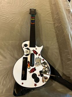 Wii Guitar Hero Gibson Les Paul Guitar Original White Guitar - WORKS