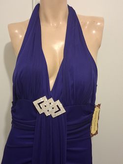 Fanny Fashion Purple Halter Formal Gown Size Large