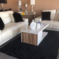 Breathable Leatherette White Sofas and Loveseats Finance and Delivery Available 