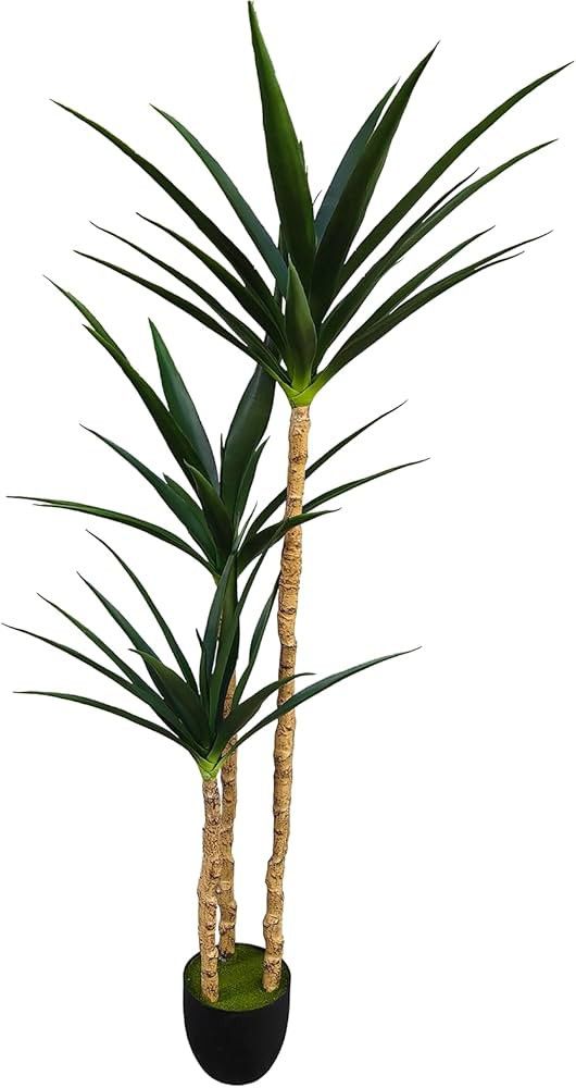 TDIAOL 5.3FT Artificial Agave Tree,Faux Plants Indoor,Fake Agave Plant for Home Office Living Room Decor Indoor LIGHT GREEN