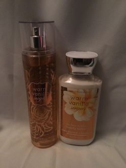Bath & Body Works Warm Sugar Vanilla Lotion And Spray Christmas Gift