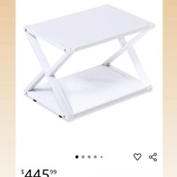 Desktop Printer Stand 2 Tiers X Shape Wood Desk Organizer Storage Book Shelf Double-Layer Finishing Rack Convenient File Storage for Home and Office