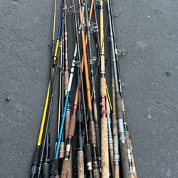 23 fishing rods , no reels