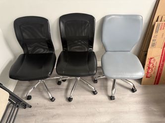 3 Rolling Office Chairs – Black & Gray – $50 for All