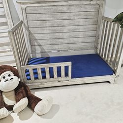Gorgeous Convertible Crib includes Infant and Toddler guard rails