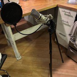 Pro Condenser Microphone Bundle w/ Pop Filter & Adjustable Floor Stand