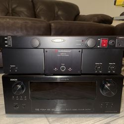 Working Denon 7.1 Receiver + AudioSource AMP210 + Rack Surge + RCA Cable Lot (Bundle)
