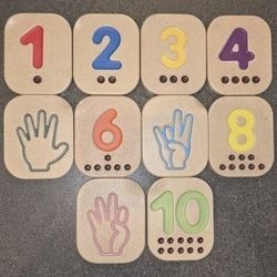 🔢🤟 PlanToys ASL Number and Counting Puzzle Blocks – Set of 1