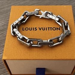 LV Inscribed Pattern Large Metal Cuban Chain Men's and Women's Couples 