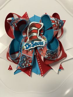 Dr Seuss thing 1 thing 2 Cat in the hat bow