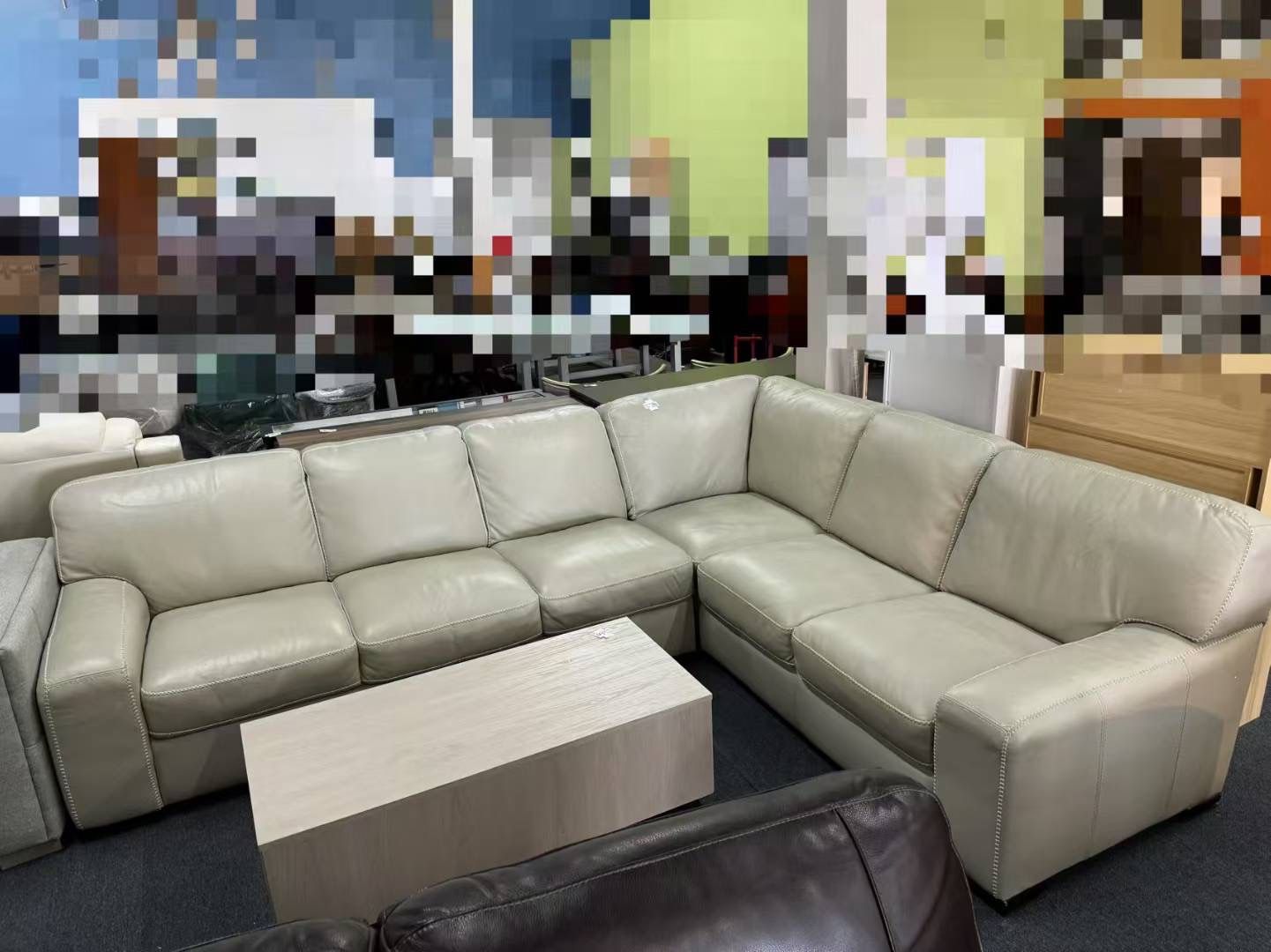 leather L-section couch