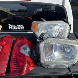 Headlights and tail lights for a Toyota tundra 2014
