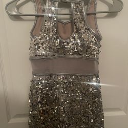 Sequin Balera Silver Dance Or Pageant Dress 
