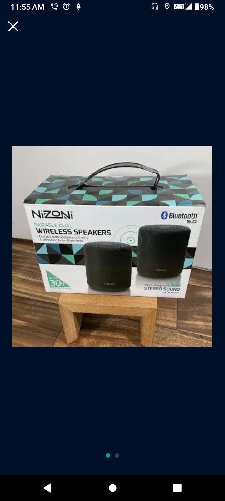 Nizoni Bluetooth Pairable Dual Wireless Speakers Bluetooth Sealed I Deliver!