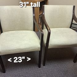 Set of chairs, white fabric great project.