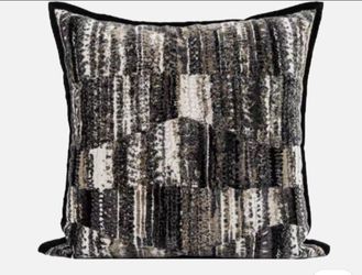 Decorative Throw Pillow Black White Abstract ,Blue