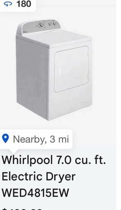 Whirlpool electric dryer BROKEN for parts/repair