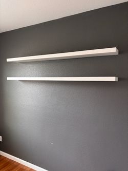 White hanging shelves
