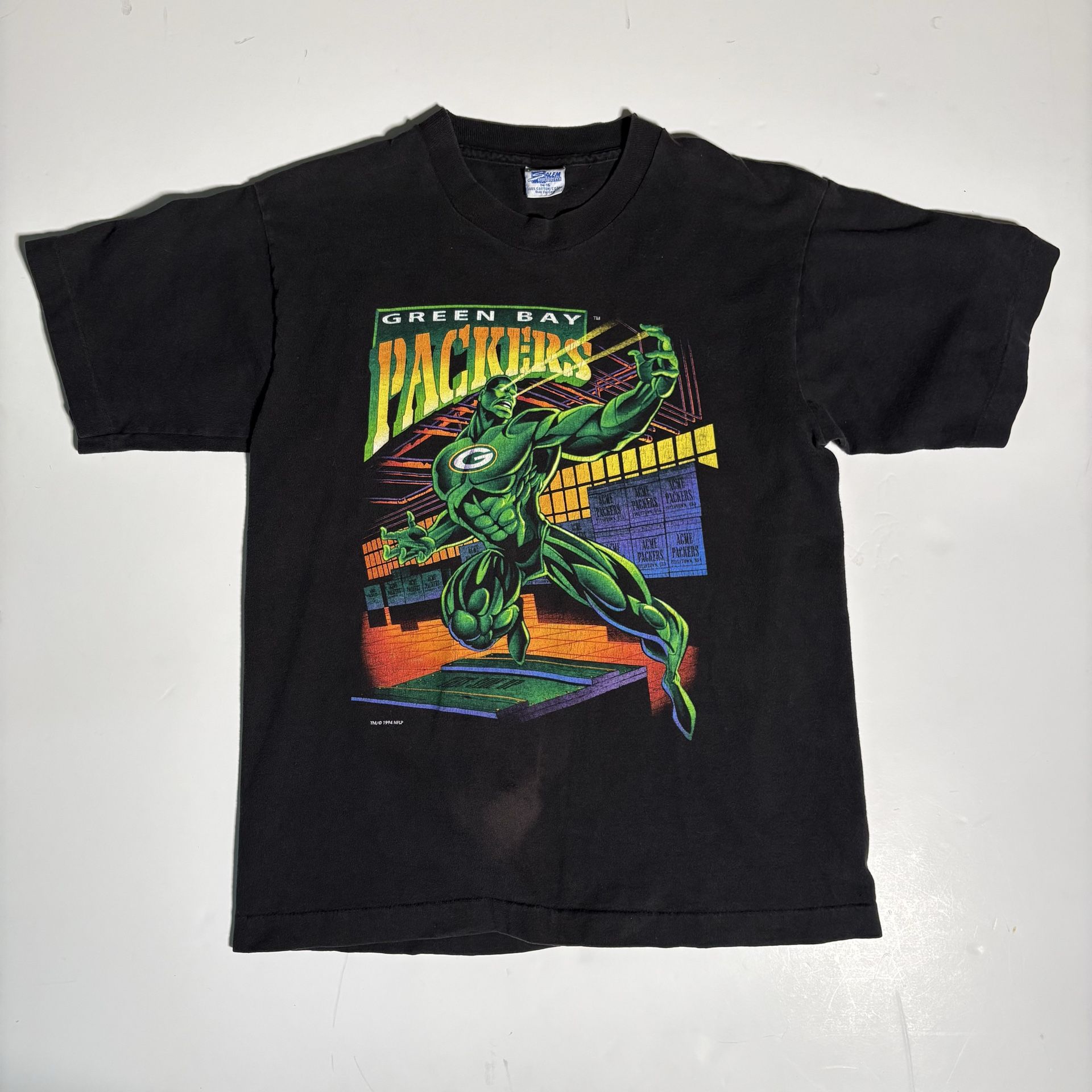 1994 Greenbay Packers marvel comics character youth tshirt sz - youth lg