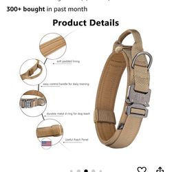 Tactical Dog Collar Adjustable Military Collar: - Nylon K9 Collars with Handle and Heavy Duty Metal Buckle for Medium and Large Dogs with 3 Patches