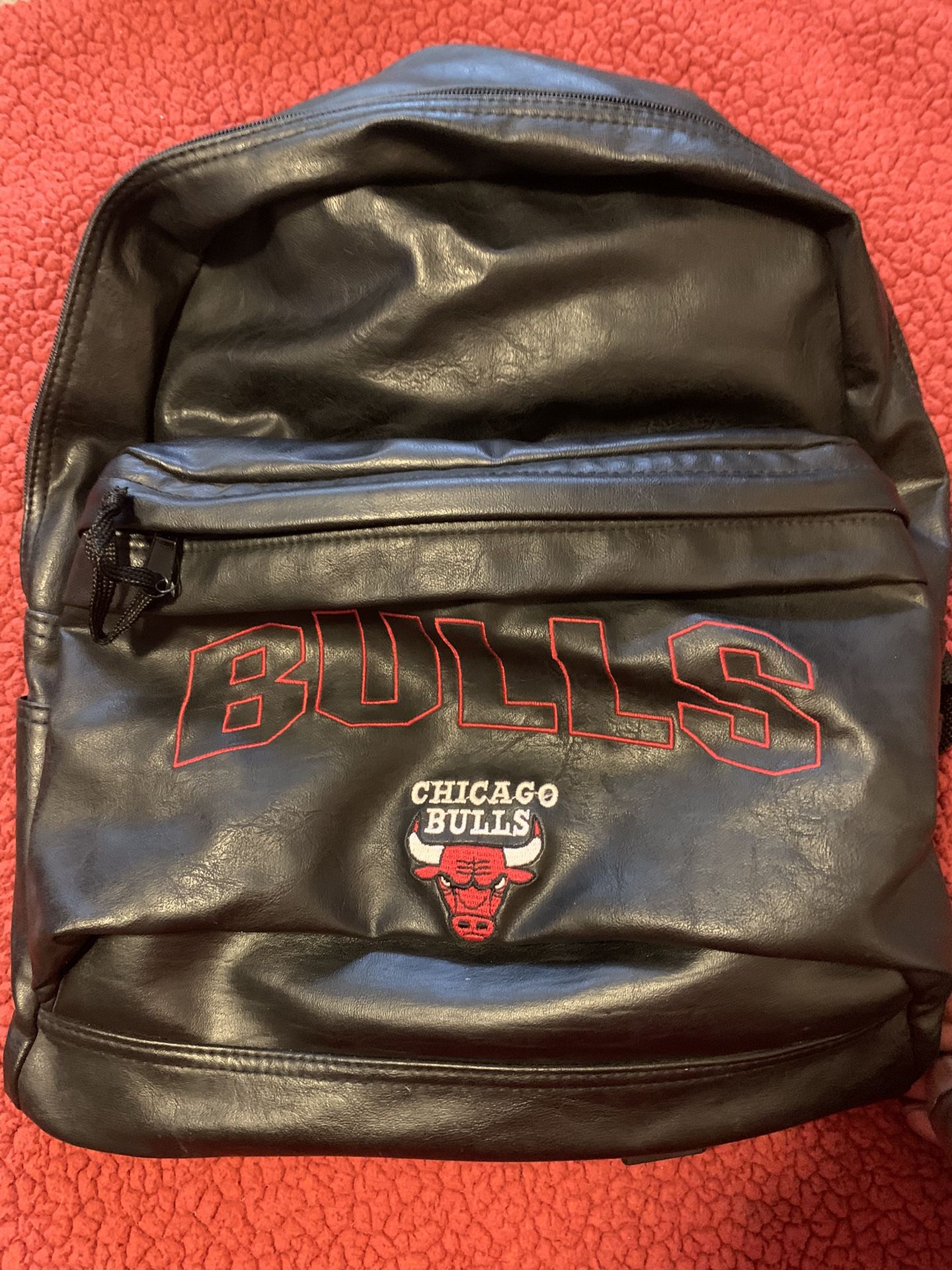 Jordan Chicago Bulls Leather Black Backpack 