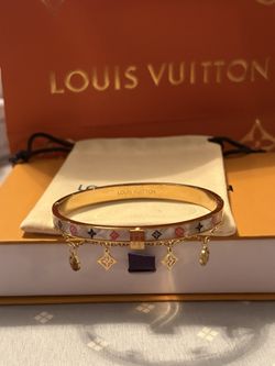 Gold Tone Monogram Bangle