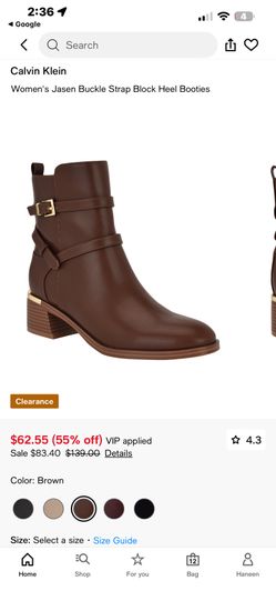 Brown Calvin Klein Woman Boots Size 9